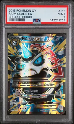 2015 POKEMON XY BREAKTHROUGH #156 FULL ART/M GLALIE EX PSA 9 - Image 1