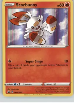 Scorbunny SWSH002 Holo Promo Sword & Shield Promo Pokemon Near Mint - Image 1