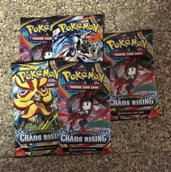 Pokemon TCG Chaos Rising Booster Pack Lot - 5 Packs Sealed (English) - Image 1