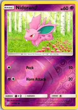 Nidoran M 57/181 C Team Up Pokemon Reverse Holo NM/M - Image 1