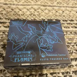 Phantasmal Flames Pokemon Center ETB Pokemon TCG Sealed New in Acrylic Case - Image 4