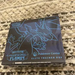 Phantasmal Flames Pokemon Center ETB Pokemon TCG Sealed New in Acrylic Case - Image 5
