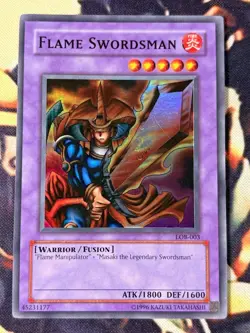 Yugioh: Flame Swordsman - LOB-003 - Super Rare - Unlimited - MP - Image 1
