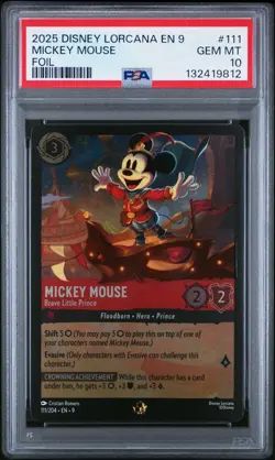 Disney Lorcana Mickey Mouse Brave Little Prince Fabled 111 PSA 10 / POP 12 - Image 1