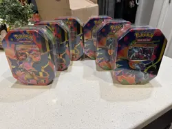 6x Charizard Tins Mega X and Y Brand New Sealed Pokemon Cards Lot of 6 - Image 1
