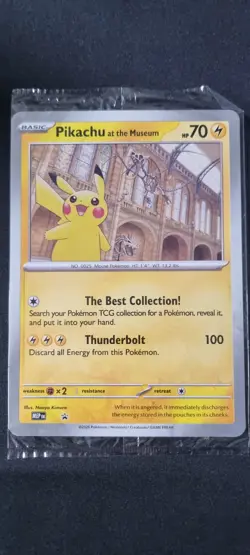 Pokemon TCG Pikachu At The Museum Jumbo Oversized Promo Card (Sealed) - Image 1
