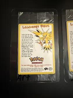 Pokemon TCG Legendary birds WoTC Promo Cards (sealed) Zapdos Moltres Articuno - Image 2