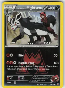 Team Magma's Mightyena 19/34 Common Double Crisis Pokemon Moderately Played - Image 1