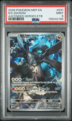 2026 Pokemon Mep En-Me Black Star Promo #031 N'S Zekrom Etb PSA 9 - Image 1
