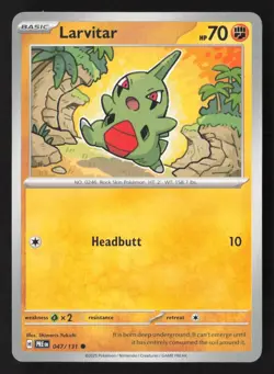 Pokemon TCG Larvitar 047/131 -Prismatic Evolutions - Regular Non-Holo Card - Image 1