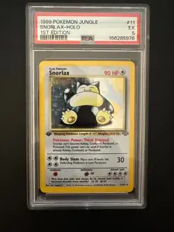 1999 POKEMON JUNGLE 1ST EDITION #11 SNORLAX-HOLO PSA 5 - Image 1