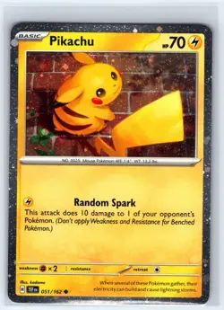 Pikachu 051/162 Common Temporal Forces Pokemon Near Mint - Image 1