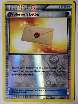 REVERSE HOLO Professors Letter 146/162 VLP - XY Breakthrough Pokemon Card - Image 1