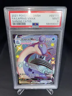 Pokemon Shining Fates Lapras Vmax Full Art card *MINT PSA 9* - Image 1