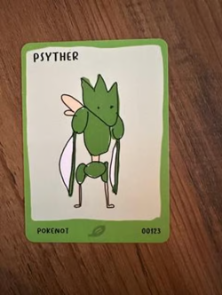 Pokemon parody cards Pokenots Dysfunctional Passholder Parody card Psyther - Image 1