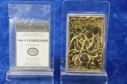 Pokemon Charizard 1999 23k Gold Plated Trading Card Certificate Of Authenticity - Image 1
