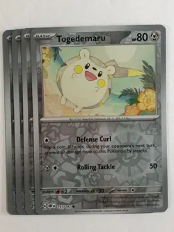 Pokemon TCG Obsidian Flames 4x Playset Reverse Holographic Togedemaru 151/197 NM - Image 1