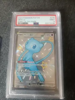 2024 POKEMON PAF EN-PALDEAN FATES SHINY ULTRA RARE #216 MEW EX PSA 9 - Image 1