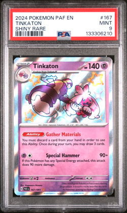 2024 Pokemon Paldean Fates # 167 Tinkaton Shiny Rare PSA 9 Card MINT! - Image 2