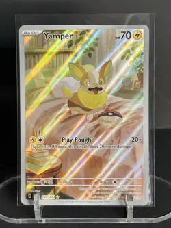 Pokemon TCG Yamper 099/094 Phantasmal Flames Illustration Rare Full Art Holo EN - Image 1