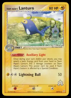 Team Aqua's Lanturn 28/95 Uncommon Team Magma vs Team Aqua Pokemon Near Mint - Image 1