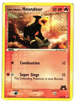 Pokemon TCG Team Magma's Houndour 62/95 EX Team Magma vs Team Aqua LP/MP - Image 1
