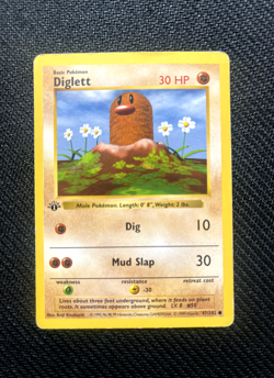Pokemon TCG Diglett 1st Edition Shadowless Base Set Card 47/102 - Image 1