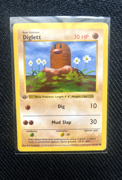 Pokemon TCG Diglett 1st Edition Shadowless Base Set Card 47/102 - Image 3