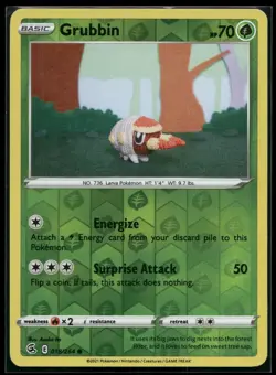 Grubbin 018/264 Fusion Strike Common Reverse Holo Lightly Played - Image 1