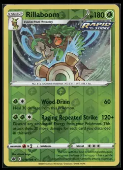 Rillaboom 018/198 Chilling Reign Rare Reverse Holo Lightly Played - Image 1