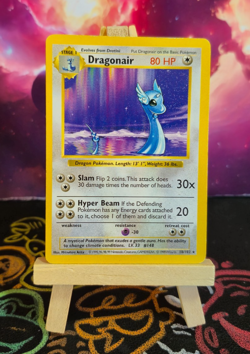 Shadowless Dragonair 18/102 Pokemon Base Set Vintage WOTC 1999 Rare - Image 1