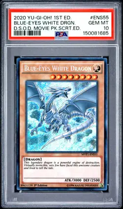2020 1ST EDITION #ENS55 BLUE-EYES WHITE DRAGON PSA 10 - Image 1