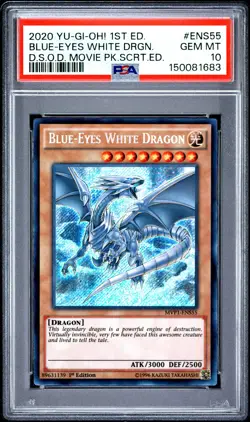 2020 1ST EDITION #ENS55 BLUE-EYES WHITE DRAGON PSA 10 - Image 1