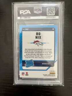 2024 Donruss Bo Nix Optic Preview Red Pandora #369 PSA 10 GEM MINT Broncos (RC) - Image 2