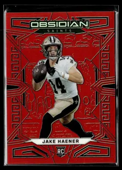 2023 OBSIDIAN RED FLOOD 90/90 LAST 1/1 ROOKIE JAKE HAENER SAINTS - Image 1