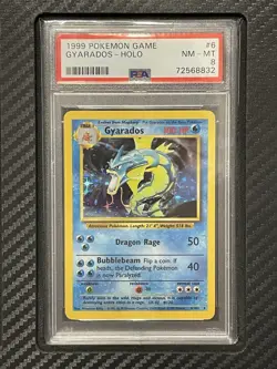 1999 PSA 8 Gyarados #6 Holo Rare WOTC Pokemon Game Base Set Unlimited - Image 1