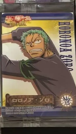 PREORDER INSANELY RARE! Zoro No.15 SEALED 2005 One Piece Ice Card Wafer BANDAI - Image 1
