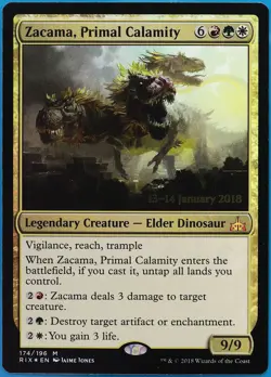 Zacama, Primal Calamity (Prerelease) FOIL Rivals of Ixalan Promos NM (485144) - Image 1
