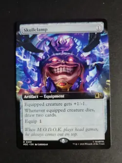 Skullclamp (Extended Art) Rare MTG Marvel Super Heroes Commander - Image 1