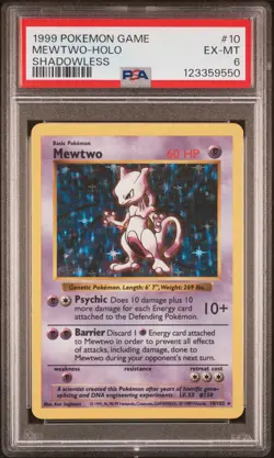 PSA 6 Mewtwo Holo #10 1999 Pokemon Game 123359550 - Image 1