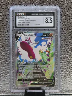Pokemon TCG | Medicham V Evolving Skies 186/203 Full Art Ultra Rare | CGC 8.5 - Image 1