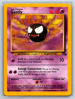 Pokemon Gastly 33/62 Uncommon Fossil NM - Image 1
