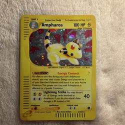 Pokemon TCG Ampharos 2/165 Expedition Base Set Holo Rare English 100 HP (2002) - Image 1
