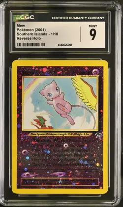 2001 Pokemon Southern Islands Mew #1/18 Holo CGC 9 MINT - Image 1