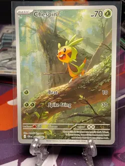 CHESPIN 087/086 HOLO ILLUSTRATION RARE CHAOS RISING POKEMON NEAR MINT - Image 1