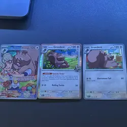 Pokemon TCG Stellar Crown Holo Lot 3: Greedent, Arvens Greedent - Image 1