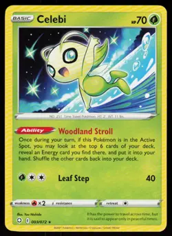 Celebi 003/072 Rare Shining Fates Pokemon Near Mint - Image 1