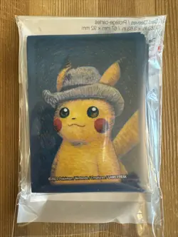 Pokemon Center Van Gogh Museum Pikachu with Grey Hat Felt Sleeves X 65 Sealed - Image 1