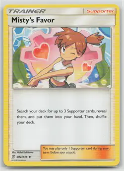 Misty's Favor 202/236 Uncommon Unified Minds Pokemon Lightly Played - Image 1