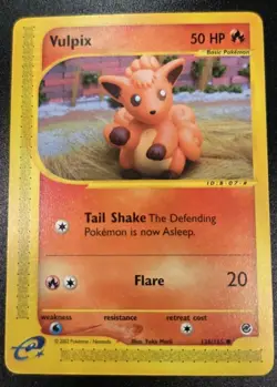 Pokemon Vulpix 136/165 Expedition Base Set 2002 Basic LP Common Regular - Image 1